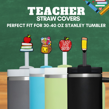 Teacher Straw Cover, Stanley Straw Topper, Stanley Straw Cover, Stocking  Stuffer, Teacher Straw Topper, Stanley Cup, 9.5-10mm