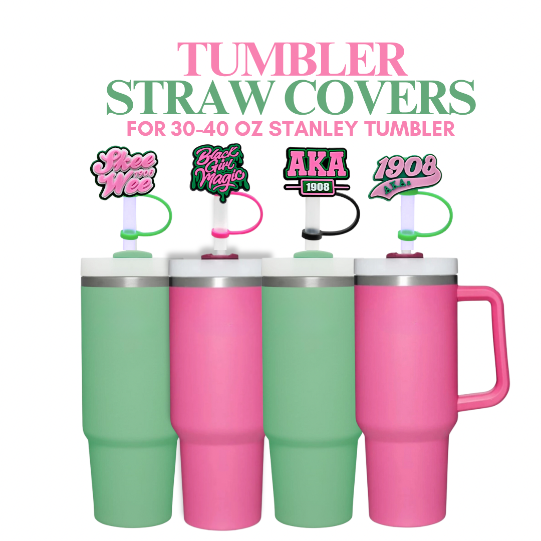 Alpha Kappa Alpha, Straw Topper, AKA Sorority Gifts, Straw Covers, Stanley Accessories, Yeti, Stanley Straw Topper,