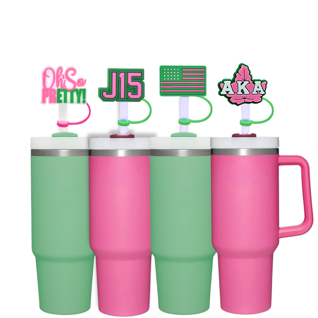 Alpha Kappa Alpha, Straw Topper, AKA Sorority Gifts, Straw Covers, Stanley Accessories, Yeti, Stanley Straw Topper,