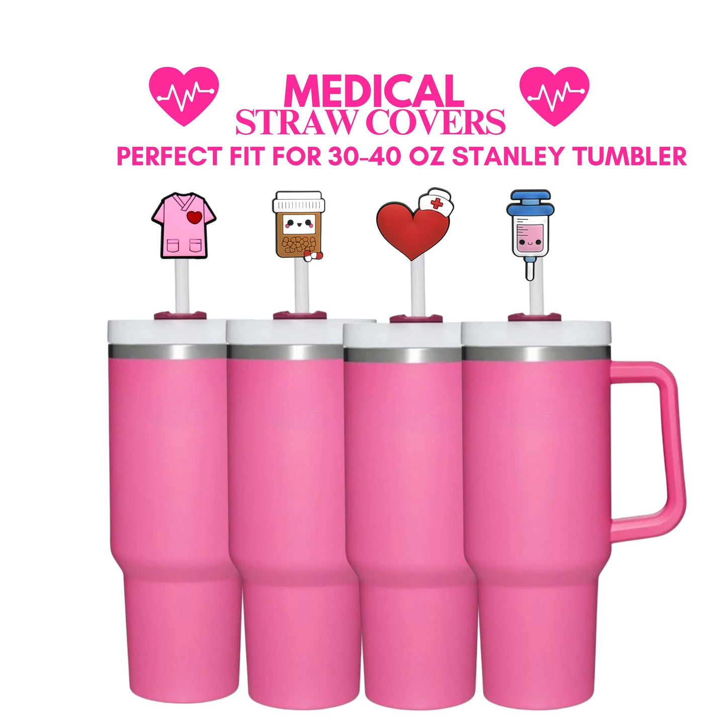 Medical Straw Cover , Nurse Straw Topper, Nurse Stocking Stuffer, Straw Cover, 40oz Tumbler, Cat Straw Cover, 9.5-