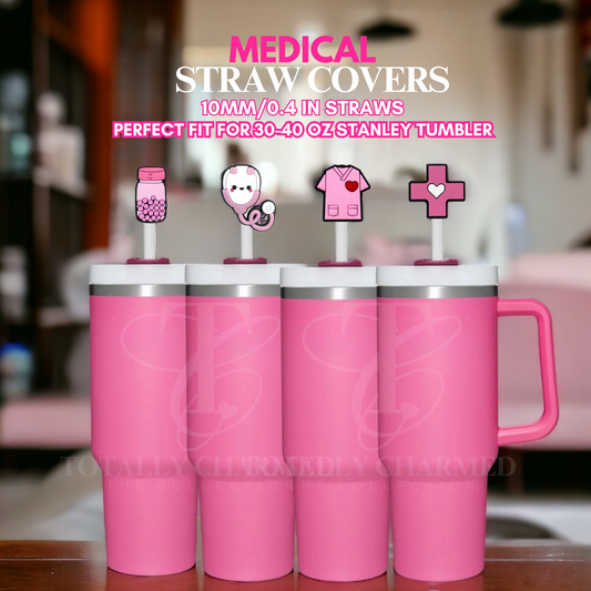 Medical Straw Cover , Nurse Straw Topper, Nurse Stocking Stuffer, Straw Cover, 40oz Tumbler, Cat Straw Cover, 9.5-