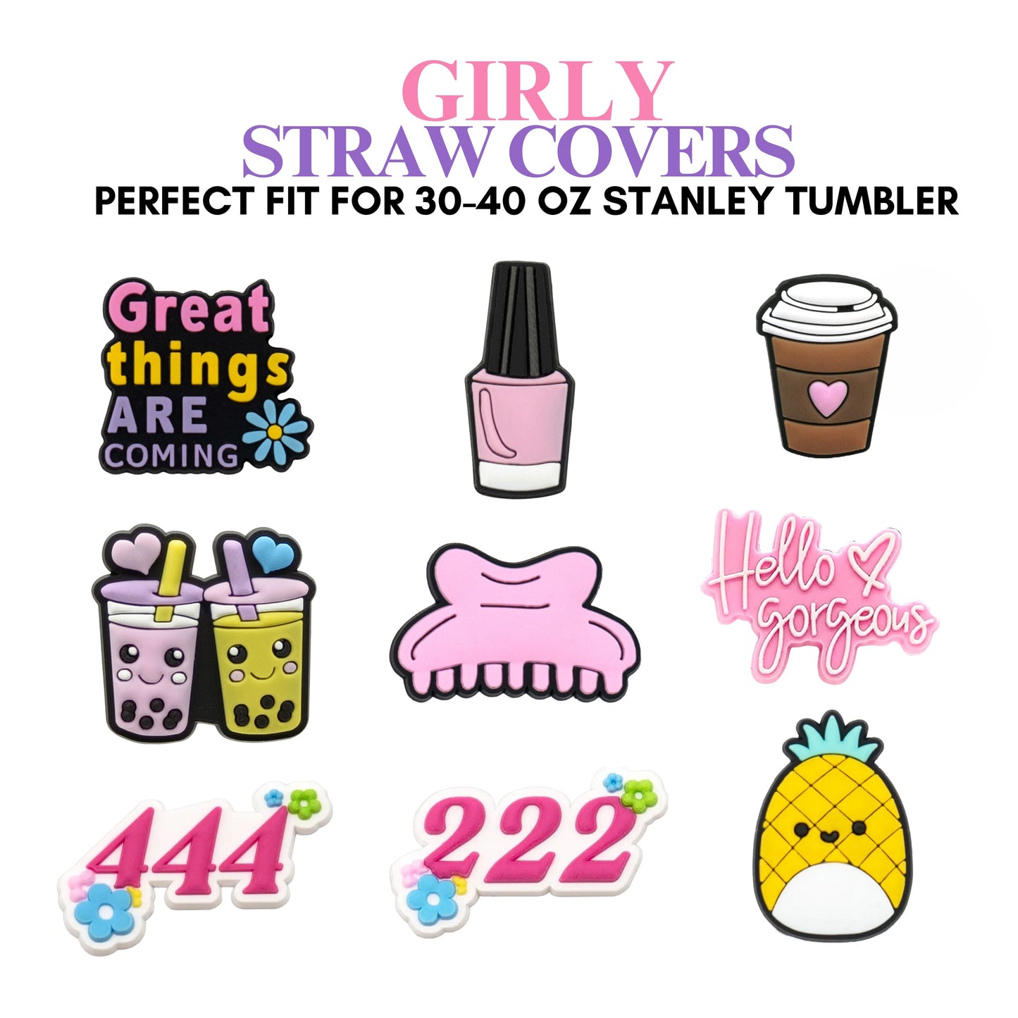 Straw Topper Stanley, Girl Stocking Stuffer, Stanley Straw Cover, Stanley 40oz Tumbler, Cat Straw Cover, Stanley Cup, 9.5-10mm Straw Cover