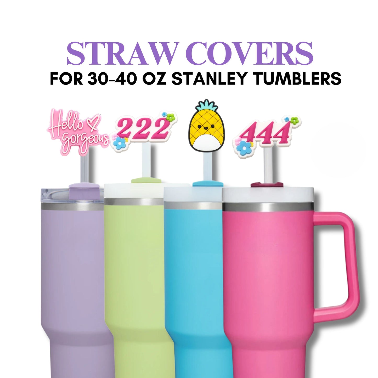 Straw Topper Stanley, Girl Stocking Stuffer, Stanley Straw Cover, Stanley 40oz Tumbler, Cat Straw Cover, Stanley Cup, 9.5-10mm Straw Cover